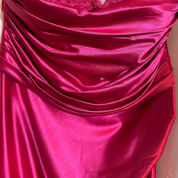 David Bridal Fuchsia Prom Dress - Picture 7 of 7